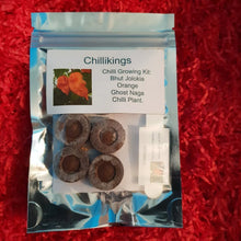 Load image into Gallery viewer, Orange Ghost Naga Chilli, Superhot Chilli Grow Kit!!! 6, Seeds!!!
