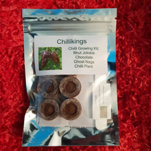 Load image into Gallery viewer, Chocolate Ghost Naga Chilli, Superhot Chilli Grow Kit!!! 6, Seeds!!!