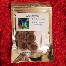 Load image into Gallery viewer, Purple Cayenne Chilli, Chilli Grow Kit!!! 6, Seeds!!!